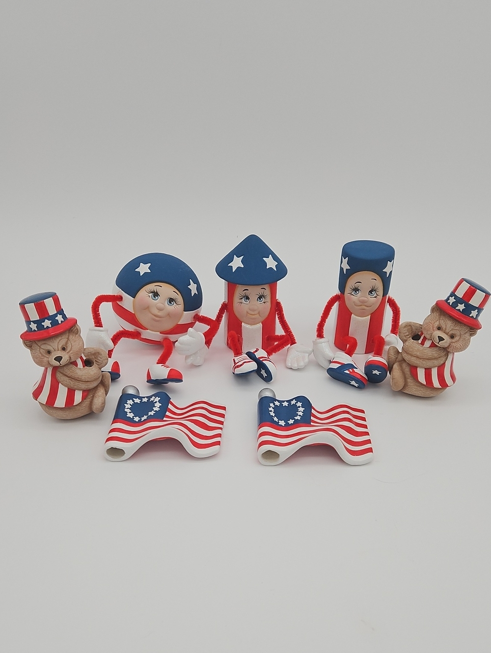 7 Pieces 4th of July Ceramic Decorations